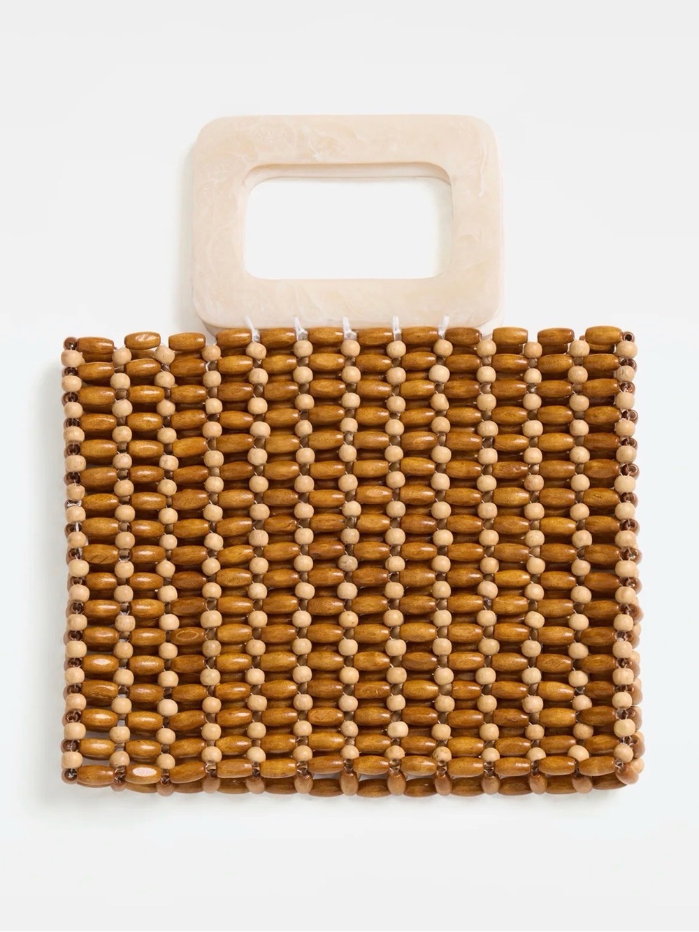 🔘l*space Brown and Cream Beaded “Chiado” bag